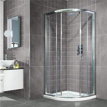 Quadrant Shower Enclosure 900mm with Shower Tray - 6mm Glass - Aquafloe Range