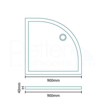 Quadrant Shower Enclosure 900mm with Shower Tray - 6mm Glass - Aquafloe Range