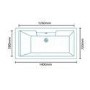 Tabor 1400 x 700 Shower Bath-Left hand bath