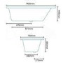 Tabor 1400 x 700 Shower Bath-Left hand bath