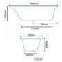 Tabor 1400 x 700 Shower Bath-Left hand bath