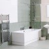 Left Hand Shower Bath with Screen and Towel Rail - L1400 x W700mm - Tabor