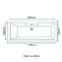 Tabor 1700 x 700 Shower Bath-Left Hand Bath with Single Screen