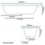 Tabor 1700 x 700 Shower Bath-Left Hand Bath with Single Screen