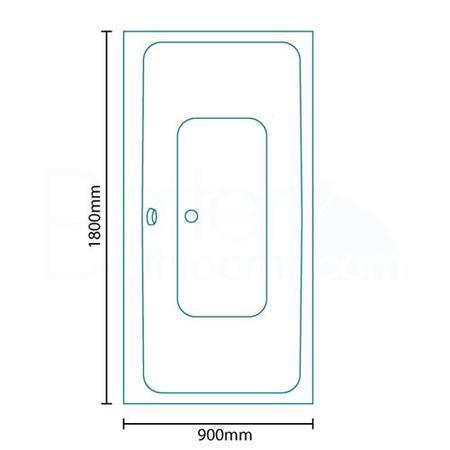 Turin 1800 x 900 Double Ended Airspa Bath-Single Bath Screen