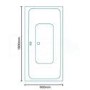Turin 1800 x 900 Double Ended Airspa Bath-Single Bath Screen