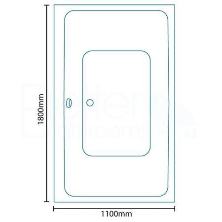 Turin 1800 x 1100 Double Ended Airspa Bath-Double Bath Screen