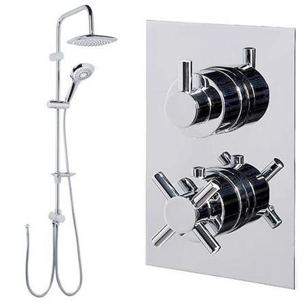 Vision Riser Slide Shower Rail Kit with Style Dual Valve & Wall Outlet