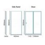 Sliding Door Shower Enclosure 1200 x 900mm - 6mm Glass - Aquafloe Range