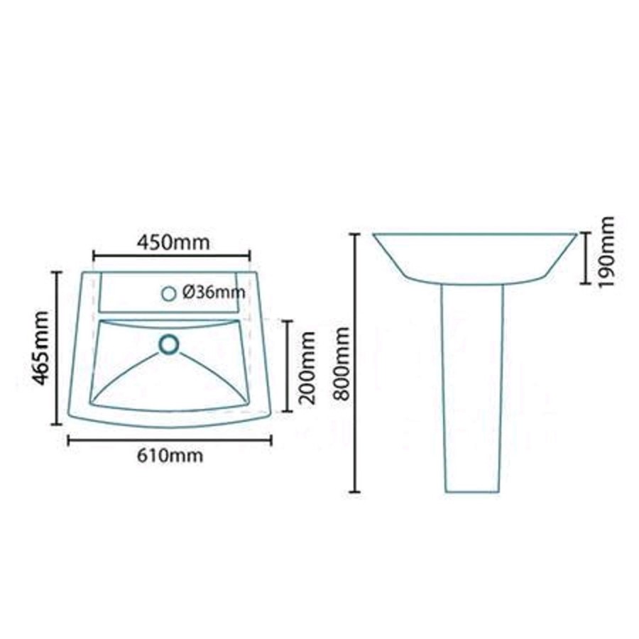 Veneto Square Basin and Full Pedestal