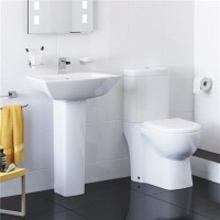 Veneto Close Coupled Toilet & Full Pedestal Basin Bathroom Suite Veneto Close Coupled Toilet & Full Pedestal Basin Bathroom Suite