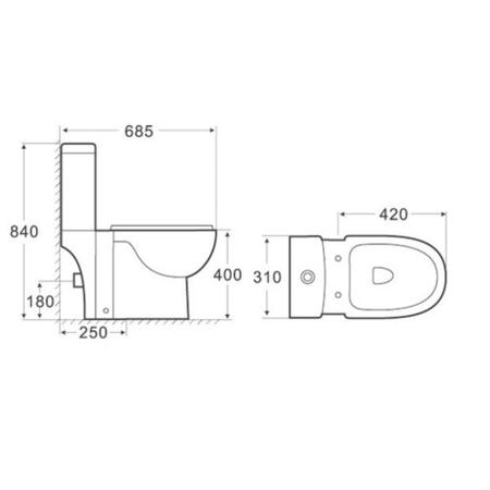 Veneto Close Coupled Toilet & Full Pedestal Basin Bathroom Suite