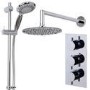 Space Slide Shower Rail Kit with S9 Triple Valve, Rotondo Head & Wall Arm 