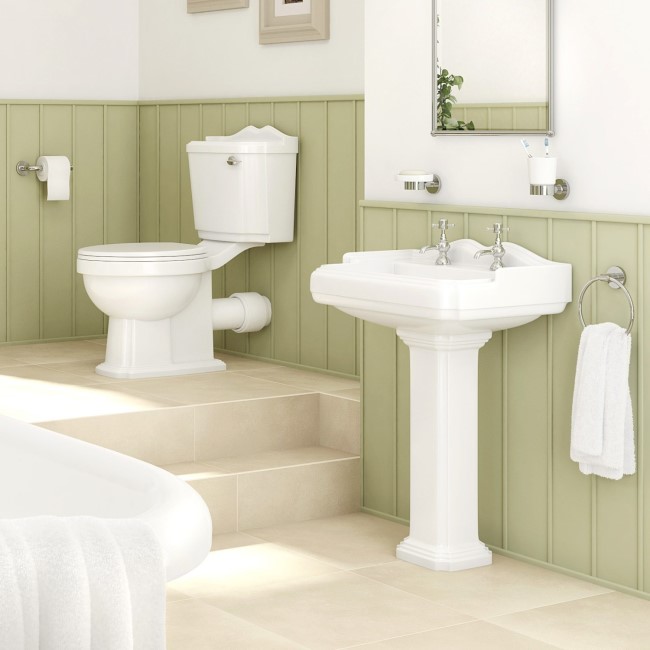 Traditional 2 Tap Hole Toilet and Basin Suite - Victoriana