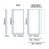 Pivot Door Enclosure 760mm x 900mm - 6mm Glass - Aquafloe Range