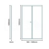 Bi Fold Door Shower Enclosure 1000 x 900mm - 6mm Glass - AquaFloe Range