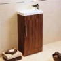 410mm Floor Standing Basin Vanity Unit - Walnut Single Door - Aspen Range