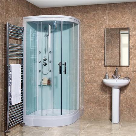 Aqualine&#153; Hydromassage Shower Cabin with 6 Body Jets with Square Handset