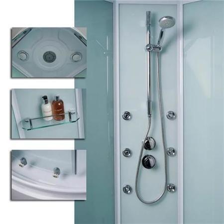 Aqualine&#153; Hydromassage Shower Cabin with 6 Body Jets with Square Handset