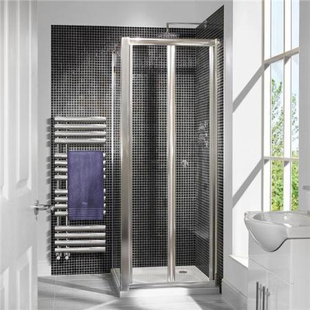 Bi-Fold Shower Enclosure with Tray 800 x 700mm - 6mm Glass - Aquafloe Range