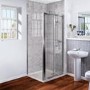 Bi Fold Door Enclosure 900mm with Side Panel 700mm - 6mm Glass - Aquafloe Range