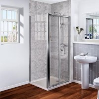 Bi Fold Door Enclosure 900mm with Side Panel 1000mm - 6mm Glass - Aquafloe Range