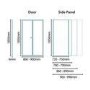 Bi Fold Door Enclosure 900mm with Side Panel 1000mm - 6mm Glass - Aquafloe Range