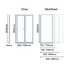 Bi Fold Door Enclosure with Side Panel 900mm - 6mm Glass