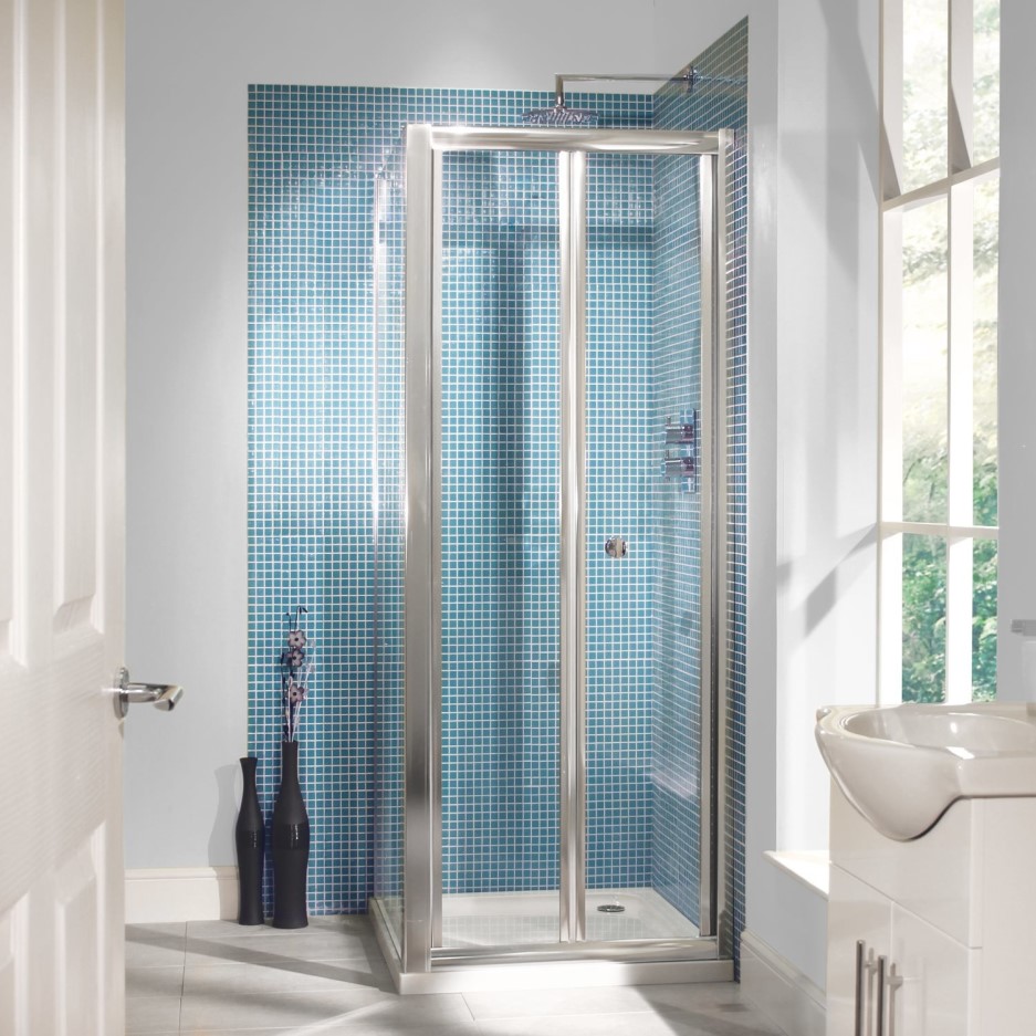 BiFold Shower Door 760mm 6mm Glass Aquafloe Range Better Bathrooms