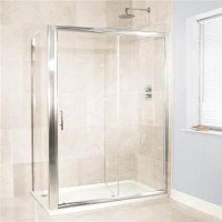 Sliding Shower Enclosure 1400 x 700mm - 6mm Glass - Aquafloe Range Sliding Shower Enclosure 1400 x 700mm - 6mm Glass - Aquafloe Range