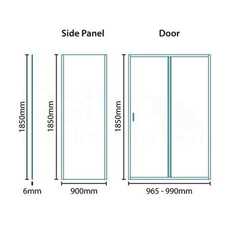 Aquafloe 6mm 1000 x 900 Sliding Door Shower Enclosure