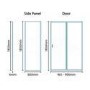 1000 x 800  Sliding Shower Enclosure - 6mm - Aquafloe