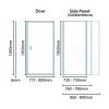 Pivot Door Enclosure 800mm x 900mm - 6mm Glass - Aquafloe Range
