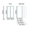 Bi Fold Door Enclosure 800mm with 760 Side Panel 760mm - 6mm Glass - Aquafloe Range