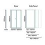 Bi Fold Door Enclosure 800mm with 760 Side Panel 760mm - 6mm Glass - Aquafloe Range