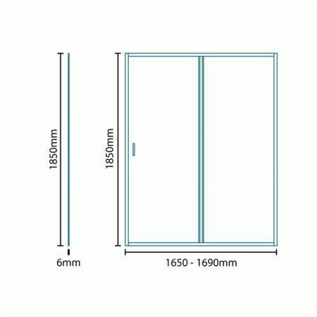 Aquafloe 6mm 1700 x 900 Sliding Door Shower Enclosure