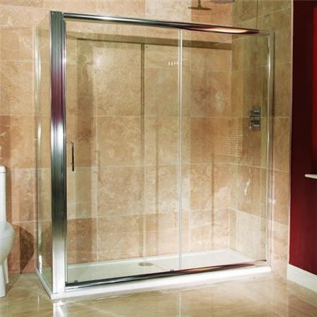 1700 X 700 Sliding Shower Enclosure 6mm Glass Aquafloe Range Better Bathrooms