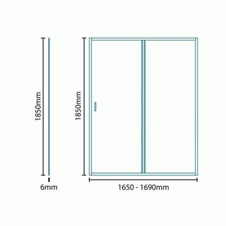 1700 x 800 Sliding Shower Enclosure