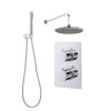 EcoS9 Valve, Wall Outlet, Shower Hose, Round Handset and Round 20cm Shower Head with wall arm
