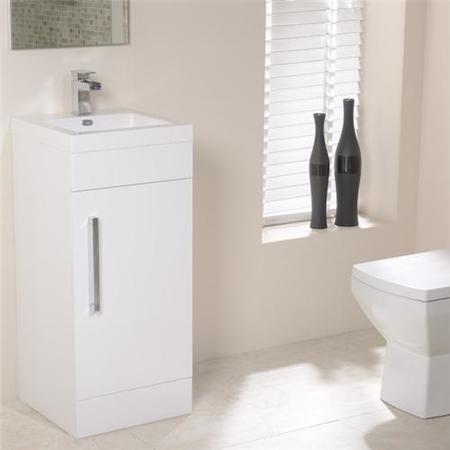 400mm Vanity Basin Unit - Single Door White - TD Range