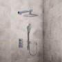 Quadro Slide Shower Rail Kit with Cube Triple Valve, 175mm Square Head & Wall Arm 