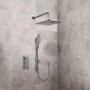 Square 20cm Rain Shower Head and Quadro Slide Rail Kit