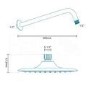 Square 20cm Rain Shower Head and Quadro Slide Rail Kit
