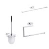 3 Piece Accessory Pack - Toilet Roll Holder Towel Ring &amp; Toilet Brush - Polar Range