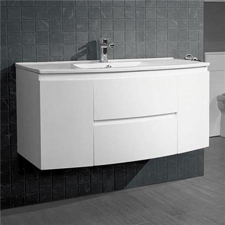 1010mm  Wall Hung Vanit Unit with Basin - Doors & Drawers - Voss