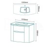 1010mm  Wall Hung Vanit Unit with Basin - Doors &amp; Drawers - Voss