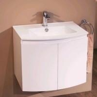 620mm Wall Hung Basin Vanity Unit - White Double Door - Voss&#153; Range