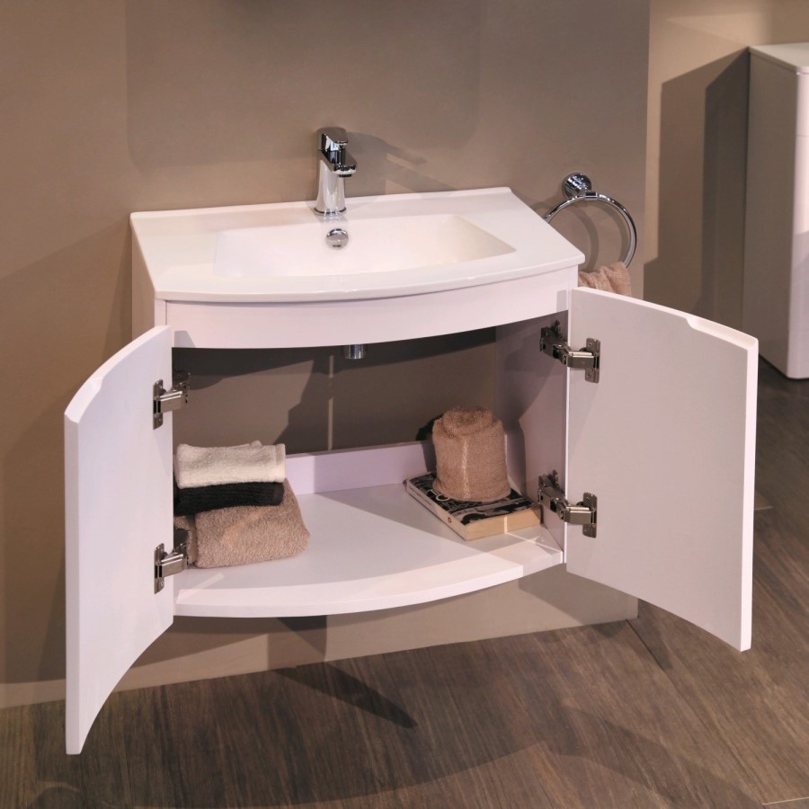 620mm Wall Hung Basin Vanity Unit - White Double Door - Voss&#153; Range