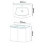620mm Wall Hung Basin Vanity Unit - White Double Door - Voss&#153; Range