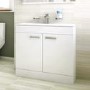 800mm Floorstanding Vanity Basin Unit - 2 Door - White - Aspen Compact Range